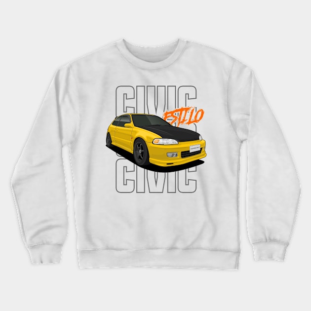 Honda Civic EG6 Crewneck Sweatshirt by squealtires